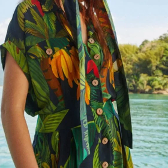 Farm Rio Cocoa Forest Jumpsuit Size S - Picture 6 of 16